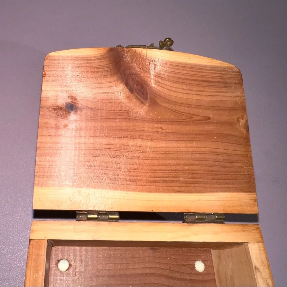 Vintage Handcrafted Jewelry Box W/ Hook Lock 